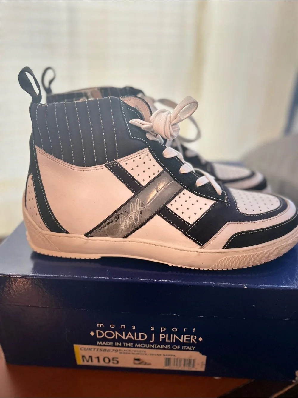 Donald J Pliner Mens Sport Boots Black/White